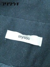 ■ ◎ mystic ミスティック ウエストリボン付き 長袖 コート サイズF ネイビー レディース_画像4