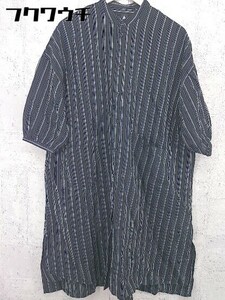 ◇ ◎ merlot メルロー タグ付き 長袖 ロング シャツ ワンピース サイズF ブラック レディース