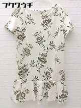 ◇ ZARA BASIC バックジップ 花柄 半袖 膝丈 ワンピース サイズEUR M USA M MEX 28 アイボリー マルチ レディース_画像2