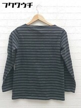 ◇ ORCIVAL オーシバル フランス製 ボーダー 長袖 Tシャツ カットソー ダークグレー ブラック レディース_画像3