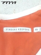 ◇ FINDERS KEEPERS ファインダーズキーパーズ 総柄 レースアップ 長袖 ミニ ワンピース サイズXS テラコッタ系 レディース_画像4