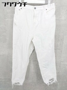 ◇ PUNYUS プニュズ ダメージ加工 デニム パンツ サイズ2 ホワイト レディース