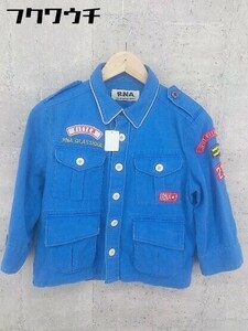 * RNAa-ruene- badge 7 minute sleeve shirt jacket size M blue lady's 