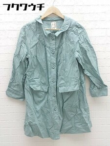 ◇ ◎ SM2 サマンサ モスモス リネン混 衿付き 長袖 ジャケット サイズM グリーン系 レディース