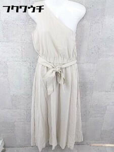 * * JEANASIS Jeanasis side Zip one shoulder long One-piece size F beige lady's 