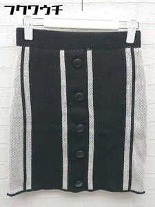 * * новый товар * * MINK TOKYO передний кнопка Mini тугой вязаный юбка размер F черный белый женский 