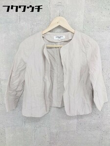 ◇ NATURAL BEAUTY BASIC ナチュラルビューティーベーシック リネン混 長袖 ジャケット サイズS ベージュ レディース