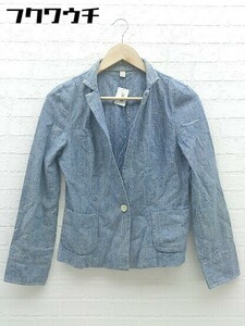 ◇ NOLLEY'S ノーリーズ リネン混 長袖 ジャケット サイズ38 ブルー系 レディース