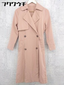 * * beautiful goods * * titivatetiti Bait tag ribbon attaching long sleeve trench coat size S beige lady's 