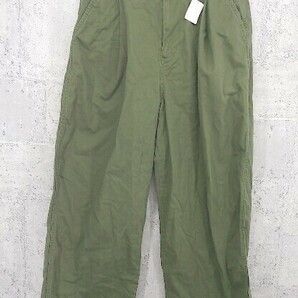 ◇ green label relaxing UNITED ARROWS タック ワイド パンツ サイズ40 カーキ レディースの画像1