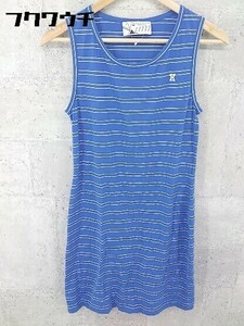 * MAISON KITSUNE mezzo n fox one Point no sleeve knees height One-piece size S blue lady's 