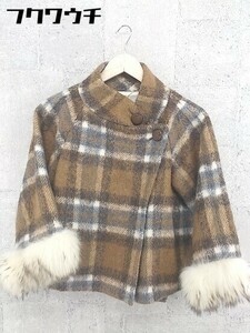 * * rosebullet Rosebullet raccoon fur attaching long sleeve jacket size 1 brown group lady's 