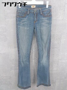 ◇ ANTIK DENIM アンティックデニム USA製 ウォッシュ加工 フレア ジーンズ デニム パンツ サイズ24 インディゴ レディース