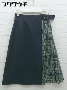 * NATURAL BEAUTY BASIC Natural Beauty Basic total pattern knees under height flair skirt size S navy lady's 