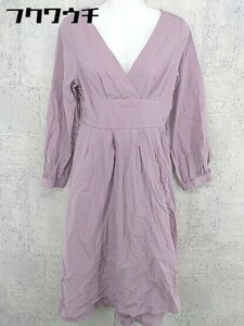 * natural couture natural kchu- LUKA shu cool long sleeve long One-piece size F purple lady's 