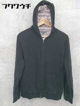 ◇ UNITED ARROWS ユナイテッドアローズ 長袖 ジップアップ パーカー サイズL ブラック レディース_画像2