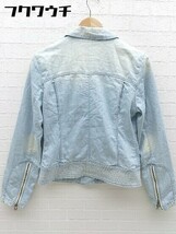 ◇ MOUSSY マウジー ジップアップ 長袖 デニム ジャケット Gジャン サイズ2 ライトブルー レディース_画像3