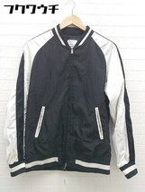 ◇ EDIFICE エディフィス ジップアップ 長袖 ジャケット サイズL ブラック ホワイト レディース_画像1