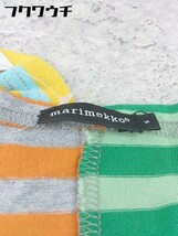 ◇ Marimekko マリメッコ MATIKKA ボーダー フレンチスリーブ 膝丈 ワンピース サイズS マルチ レディース_画像4