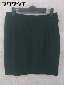 ◇ green label relaxing グリーンレーベル UNITED ARROWS サイドジップ ミニ 台形 スカート サイズ36 ブラック レディース