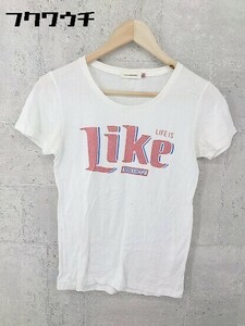 ◇ GOOD ROCK SPEED グッドロックスピード ロゴ プリント 半袖 Tシャツ カットソー サイズF ホワイト レッド レディース