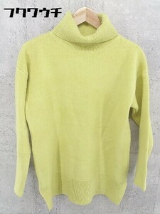 * ABITOKYOabito-kyo-ta-toru neck long sleeve Mini knitted One-piece yellow lady's 