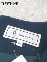 ◇ ROPE PICNIC ロペピクニック バックジップ ノースリーブ 膝丈 ワンピース サイズ38 ネイビー レディース_画像4