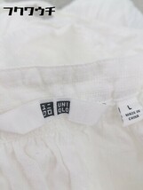 ◇ ◎ UNIQLO ユニクロ ウエストリボン付き 長袖 膝下丈 シャツ ワンピース サイズL ホワイト レディース_画像4