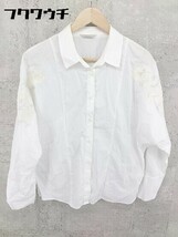 ◇ CAPRICIEUX LE'MAGE カプリシューレマージュ 刺繍 長袖 シャツ サイズF ホワイト レディース_画像2