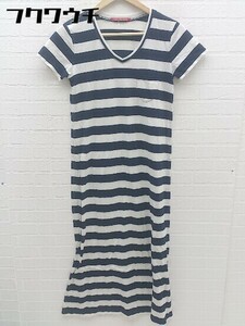 * FREE'S MART FREE S SHOP border short sleeves long One-piece size S navy series lady's 