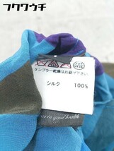 ◇ No.6 Store USA製 シルク100% ストライプ ノースリーブ 膝丈 ワンピース サイズ1 ブルー マルチ レディース_画像5