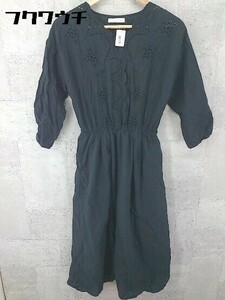 ◇ chocol raffine robe ショコラ フィネ ローブ 長袖 ロング ワンピース サイズF ブラック レディース