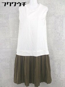 * ROSE BUD Rose Bud Layered no sleeve long One-piece size F white khaki series lady's 