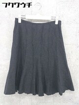 ◇ UNTITLED アンタイトル サイドジップ 膝丈 フレア スカート サイズ2 ブラック レディース_画像2