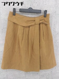 * BEAMS HEART Beams Heart side Zip ribbon knees height pleated skirt size 1 Brown lady's 