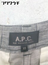 ◇ ◎ A.P.C. アーペーセー チェック リネン ショート パンツ サイズXS ブラック系 レディース_画像4