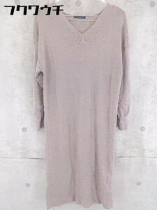 ◇ N. Natural Beauty Basic Ｖネック 長袖 ロング ニット ワンピース サイズM モカ レディース