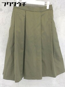 * MOUSSY Moussy waist rubber knees height pleated skirt size 2 khaki lady's 