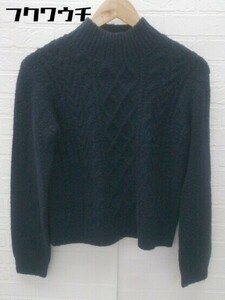 * any SiSeni.s.s high‐necked long sleeve knitted sweater size 2 navy lady's 