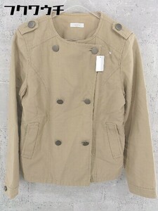 ◇ fredy repit フレディレピ 長袖 ノーカラー ジャケット サイズ38 ベージュ レディース