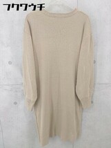 ◇ THE SHOP TK ザショップティーケー スリット ニット 長袖 膝下丈 ワンピース サイズL ベージュ レディース_画像3