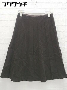 * KUMIKYOKU Kumikyoku knees height pleated skirt size 1 brown group lady's 