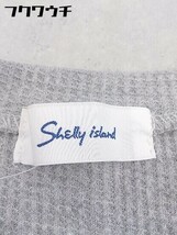 ◇ Shelly island シェリーアイランド ワッフル 半袖 膝下丈 ワンピース サイズM グレー レディース_画像4