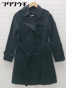 ◇ ◎ green label relaxing UNITED ARROWS ウエストベルト付き 長袖 トレンチ コート サイズ38 ネイビー系 レディース