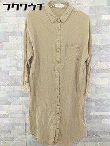 ◇ select MOCA セレクトモカ 長袖 ロング シャツ ワンピース サイズM ブラウン レディース