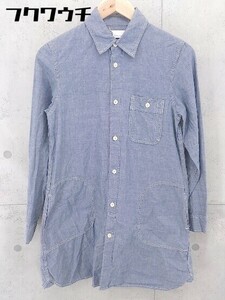 ◇ ◎ Ray BEAMS レイ ビームス 長袖 ミニ シャツ ワンピース ネイビー系 レディース