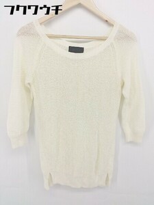 ◇ UNTITLED アンタイトル リネン混 長袖 ニット セーター サイズ2 ホワイト系 レディース