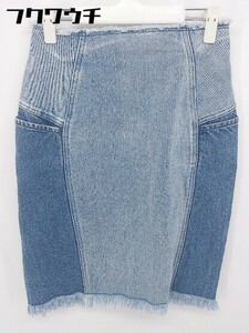 * MOUSSY Moussy fringe switch knees height tight Denim skirt size 1 indigo lady's 