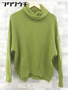 * JEANASIS Jeanasis ta-toru neck long sleeve knitted sweater size F green lady's 