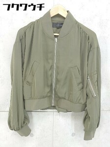 ◇ JEANASIS ジーナシス 長袖 ジップアップ ジャケット サイズF カーキ系 レディース